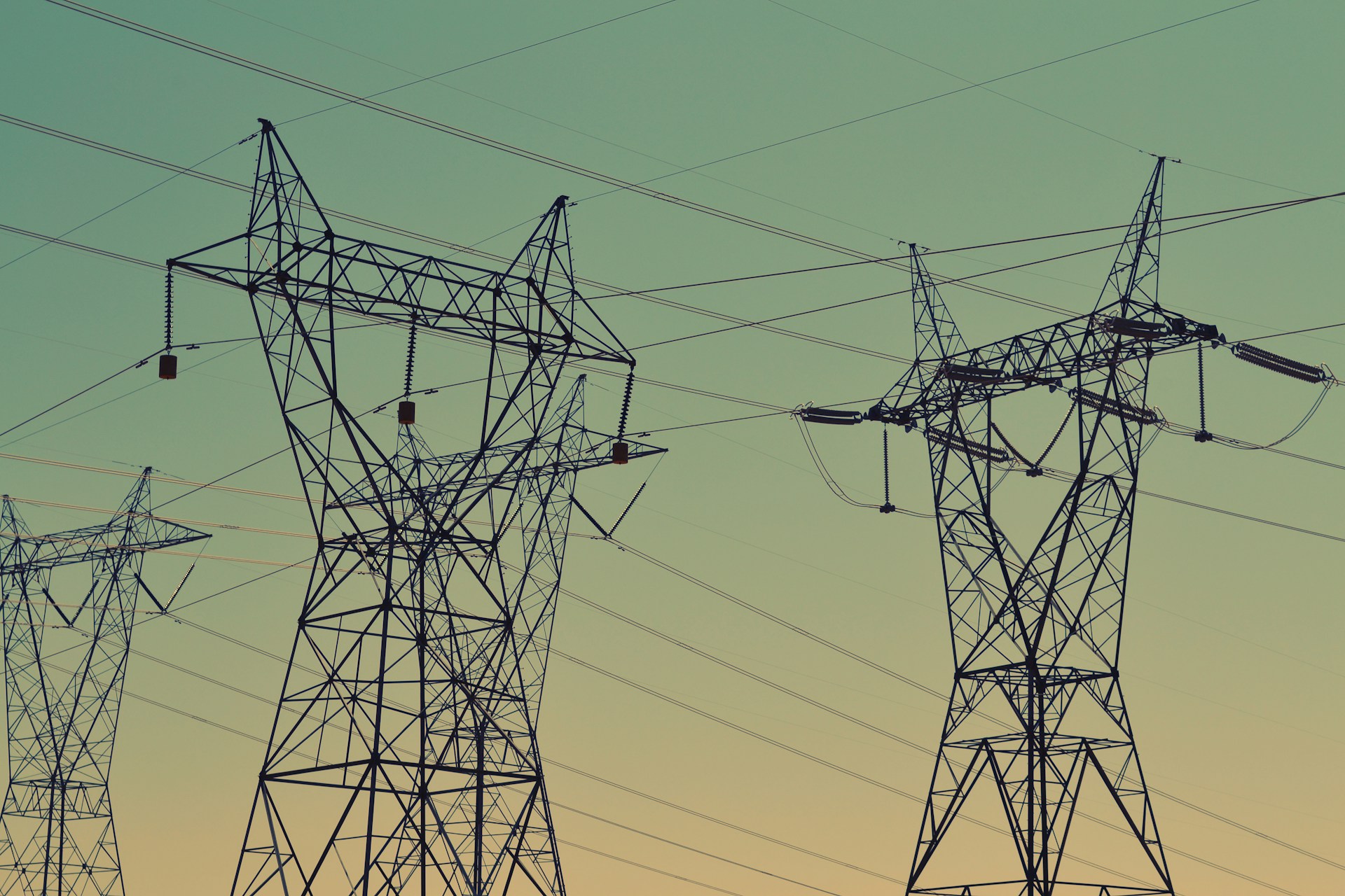 Drone conducting a safety inspection of high-voltage electric power transmission towers and utility lines in Northeast Ohio.
